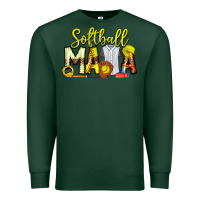 Sports Green Softball Mama Premium Sweatshirt - CowhideDigitalArt