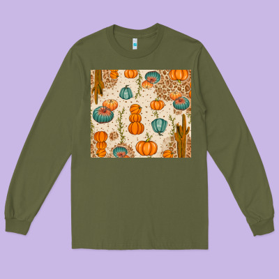 Fall Pumpkins Long Sleeve Tee Designed By Texasbilliewilder