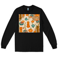 Black Fall Pumpkins Long Sleeve Tee - texasbilliewilder