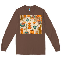 Chestnut Fall Pumpkins Long Sleeve Tee - texasbilliewilder