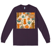 Plum Fall Pumpkins Long Sleeve Tee - texasbilliewilder