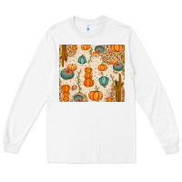 White Fall Pumpkins Long Sleeve Tee - texasbilliewilder