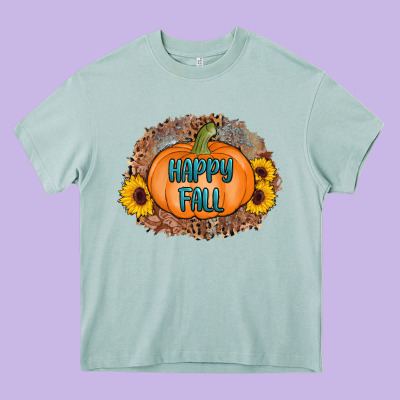 Happy Fall Heavy Core Tee Designed By Adodesignshop