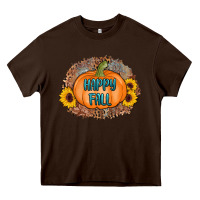 Chocolate Brown happy fall Heavy Core Tee - AdoDesignShop