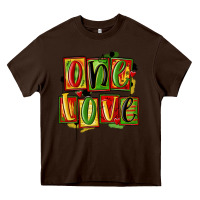 Chocolate Brown one love juneteenth Heavy Core Tee - MaliasSmallBusiness