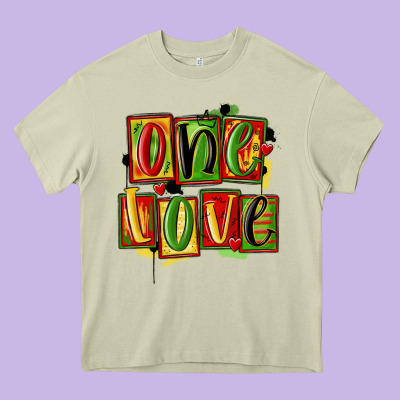 One Love Juneteenth Heavy Core Tee Designed By Maliassmallbusiness