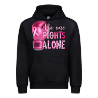 Black Breast cancer no one fights alone boxing Urban Hoodie - Artiststas