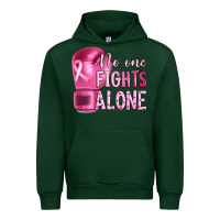 Forest Green Breast cancer no one fights alone boxing Urban Hoodie - Artiststas