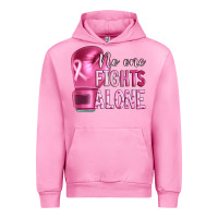 Fuchsia Pink Breast cancer no one fights alone boxing Urban Hoodie - Artiststas
