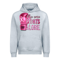 Heather Grey Breast cancer no one fights alone boxing Urban Hoodie - Artiststas