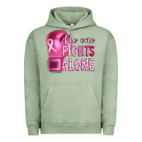 Pigment Oil Green Breast cancer no one fights alone boxing Urban Hoodie - Artiststas