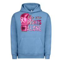 Pigment Pebble Blue Breast cancer no one fights alone boxing Urban Hoodie - Artiststas