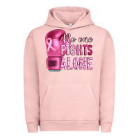 Pigment Salmon Breast cancer no one fights alone boxing Urban Hoodie - Artiststas