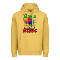 Antique Gold The world needs all kinds of minds Premium Hoodie - FaDigitalArtStudio