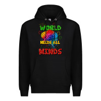 Black The world needs all kinds of minds Premium Hoodie - FaDigitalArtStudio