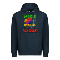 Navy The world needs all kinds of minds Premium Hoodie - FaDigitalArtStudio