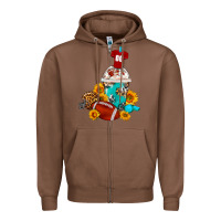 Chestnut Football Frappe Coffee Zipper Hoodie - FaDigitalArtStudio