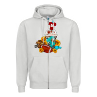 Dove Grey Football Frappe Coffee Zipper Hoodie - FaDigitalArtStudio