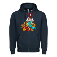 Navy Football Frappe Coffee Zipper Hoodie - FaDigitalArtStudio
