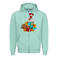 Seafoam Football Frappe Coffee Zipper Hoodie - FaDigitalArtStudio
