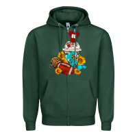 Sports Green Football Frappe Coffee Zipper Hoodie - FaDigitalArtStudio