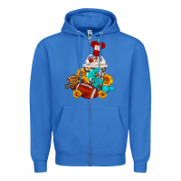 True Royal Football Frappe Coffee Zipper Hoodie - FaDigitalArtStudio