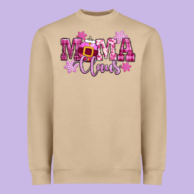 Mama Claus Pink Christmas Heavyweight Sweatshirt Designed By Cowgirlartshop
