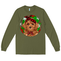 Army Green Christmas Toy Poodle Long Sleeve Tee - RanaPortraitStore