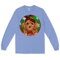 Colony Blue Christmas Toy Poodle Long Sleeve Tee - RanaPortraitStore
