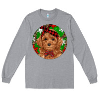 Heather Grey Christmas Toy Poodle Long Sleeve Tee - RanaPortraitStore