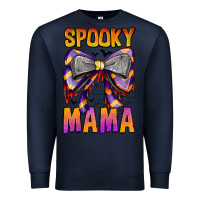 Navy Spooky Mama Premium Sweatshirt - CowhideDigitalArt