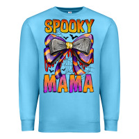 Ocean Blue Spooky Mama Premium Sweatshirt - CowhideDigitalArt