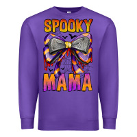 Purple Spooky Mama Premium Sweatshirt - CowhideDigitalArt