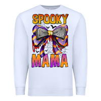 White Spooky Mama Premium Sweatshirt - CowhideDigitalArt