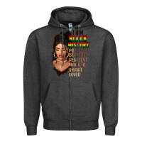 Charcoal Heather I am black history black girl Zipper Hoodie - FaDigitalArtStudio