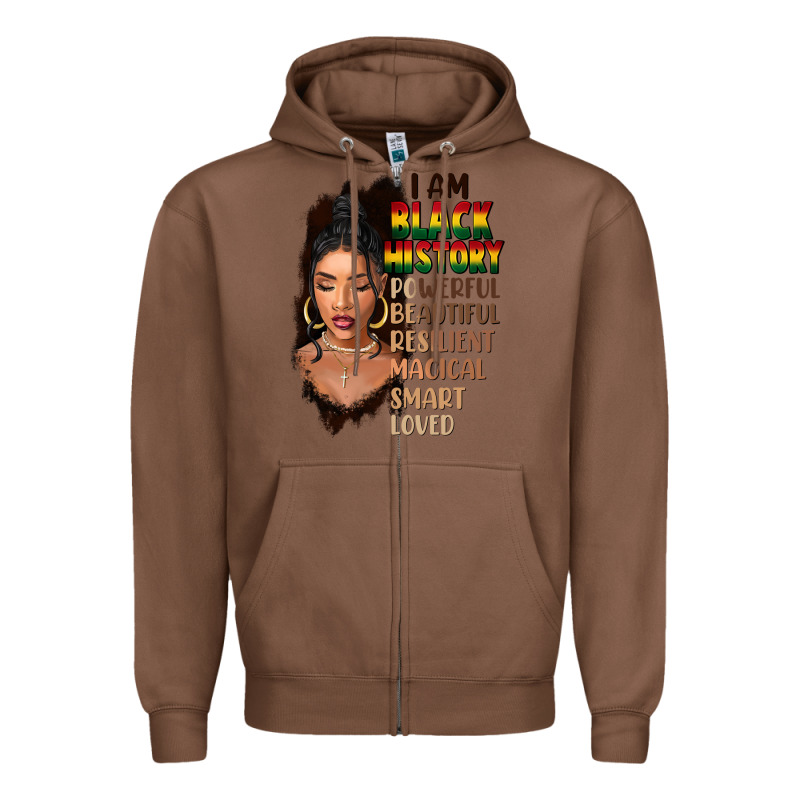 I Am Black History Black Girl Zipper Hoodie by FaDigitalArtStudio | Teevron