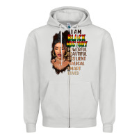 Dove Grey I am black history black girl Zipper Hoodie - FaDigitalArtStudio