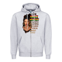 Heather Grey I am black history black girl Zipper Hoodie - FaDigitalArtStudio