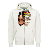 Oatmeal Heather I am black history black girl Zipper Hoodie - FaDigitalArtStudio