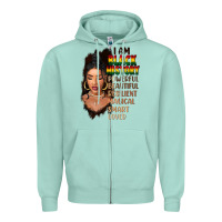 Seafoam I am black history black girl Zipper Hoodie - FaDigitalArtStudio