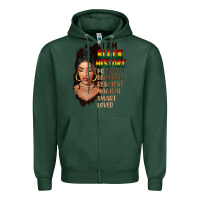 Sports Green I am black history black girl Zipper Hoodie - FaDigitalArtStudio