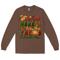 Chestnut I'm just here for the tacos #cincodemayo Long Sleeve Tee - NancyCooperArtShop