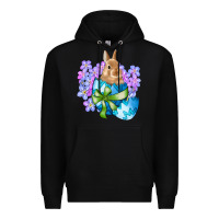 Black easter bunny egg flowers Premium Hoodie - RanaPortraitStore