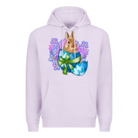 Lilac easter bunny egg flowers Premium Hoodie - RanaPortraitStore
