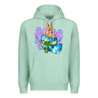 Seafoam easter bunny egg flowers Premium Hoodie - RanaPortraitStore