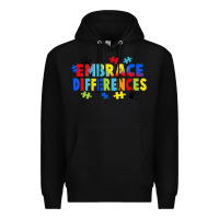 Black Embrace differences Premium Hoodie - FaDigitalArtStudio