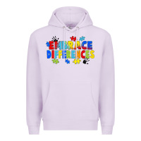 Lilac Embrace differences Premium Hoodie - FaDigitalArtStudio