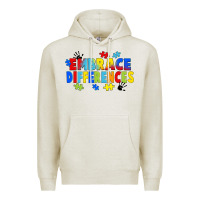 Oatmeal Heather Embrace differences Premium Hoodie - FaDigitalArtStudio