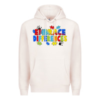 Pale Pink Embrace differences Premium Hoodie - FaDigitalArtStudio