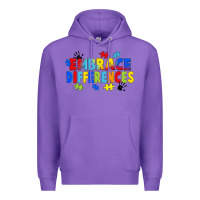 Purple Embrace differences Premium Hoodie - FaDigitalArtStudio